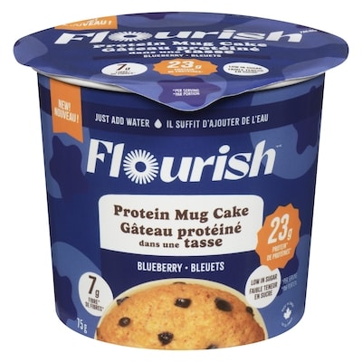 Flourish Protein Mug Cake Blueberry 75 g, $4.92/100g