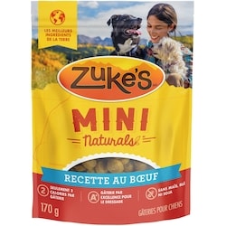 ZUKES Zuke's mini naturals gâteries d'entraînement à la recette de boeuf, gâteries pour chiens 170 g, 6,17 $/100g