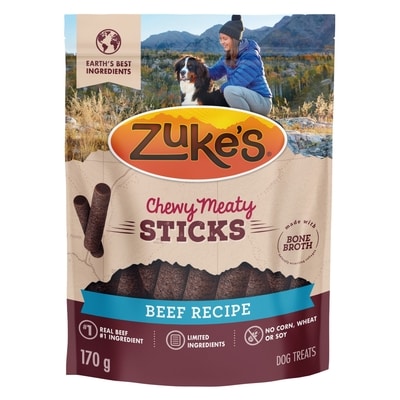 ZUKES Zuke's Chewy Meaty Sticks Dog Treats Beef Recipe 170 g, $6.17/100g