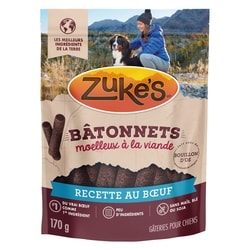 ZUKES Zuke's bâtonnets molleux à la viande gâteries pour chiens recette de bœuf 170 g, 6,17 $/100g