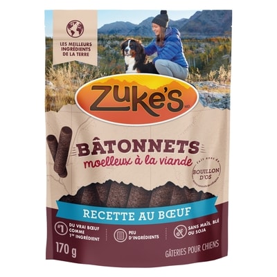 ZUKES Zuke's bâtonnets molleux à la viande gâteries pour chiens recette de bœuf 170 g, 6,17 $/100g
