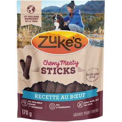 ZUKES Zuke's chewy meaty sticks recette de bœuf, gâteries pour chiens 170 g, 5,00 $/100g