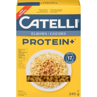 Catelli Protein+ White Pasta Made With Added Protein Elbows 340 g, $1.32/100g