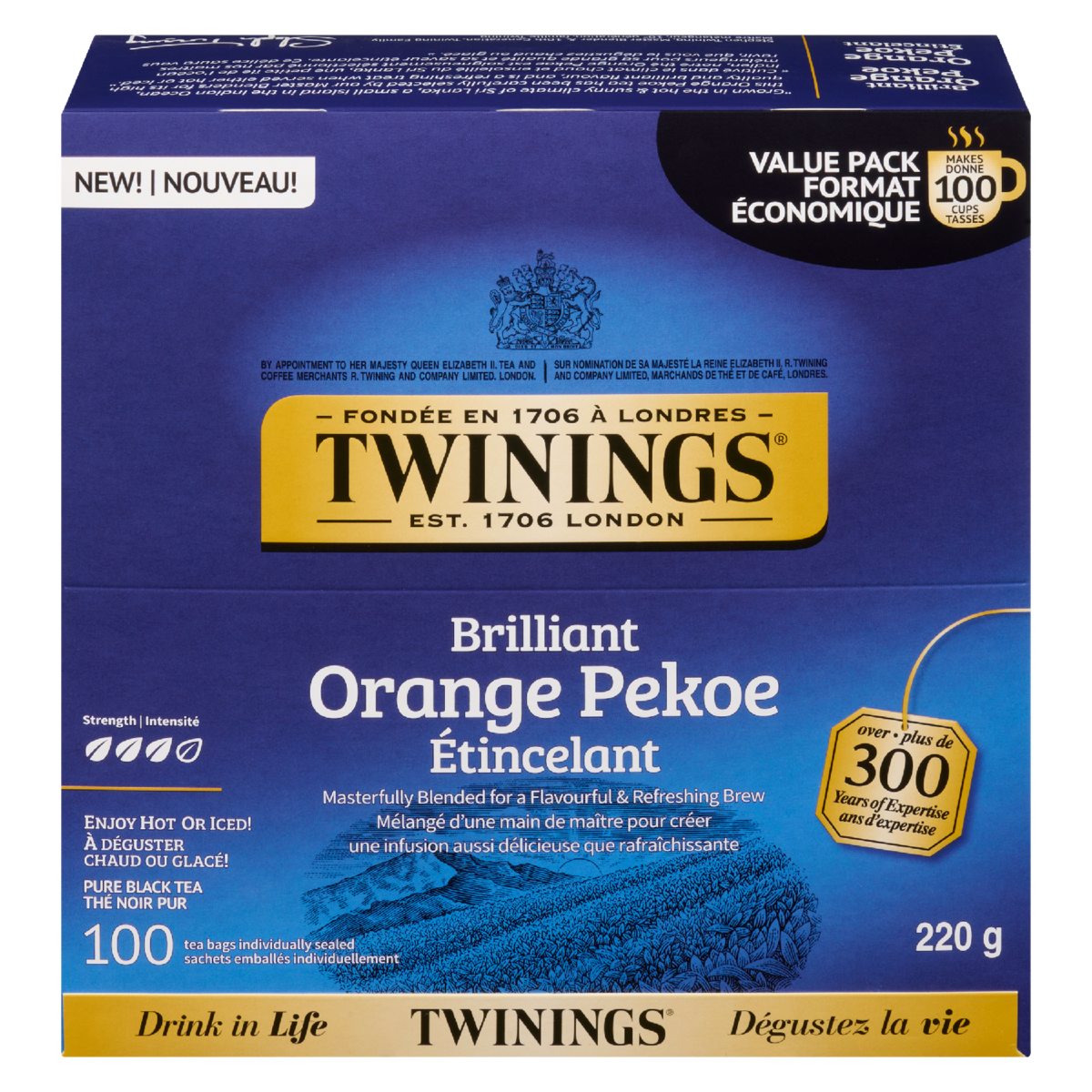 Twinings Brilliant Orange Pekoe Tea 100 ea, $0.17/1ea