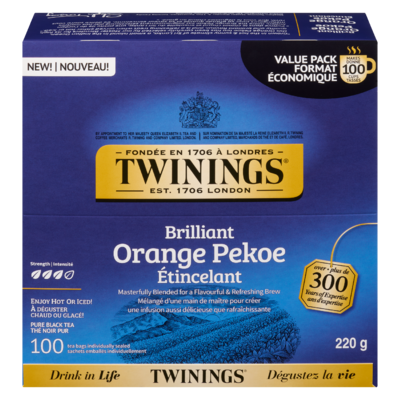 Twinings Brilliant Orange Pekoe Tea 100 ea, $0.15/1ea