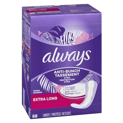 Anti-Bunch Xtra Protection Daily Liners, Extra Long Length, Unscented, 68 Count