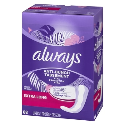 Anti-Bunch Xtra Protection Daily Liners, Extra Long Length, Unscented, 68 Count