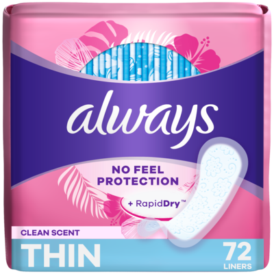 Always RapidDry Liners,Thin 72 ea, $0.08/1ea