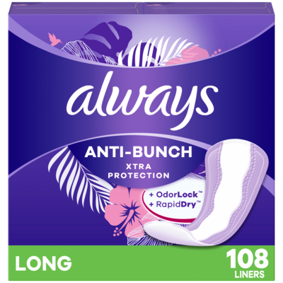 Always Liners Long, Jumbo Pack 108-count 108 ea, $0.14/1ea