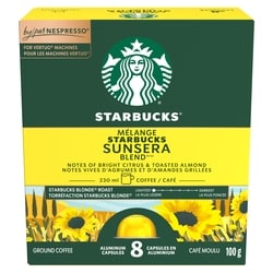 Starbucks SUNSERA BLEND Coffee For NESPRESSO VERTUO 100 g, $12.99/100g