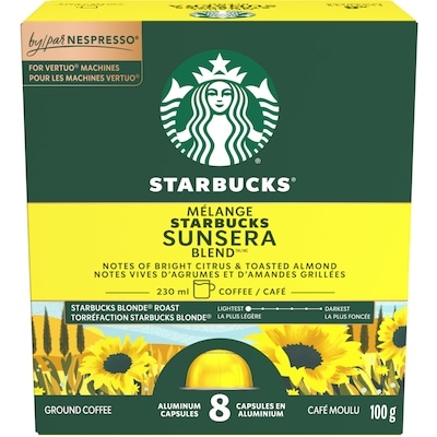 Starbucks SUNSERA BLEND Coffee For NESPRESSO VERTUO 100 g, $12.99/100g
