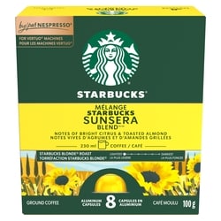 Starbucks Café MÉL. SUNSERA BLEND pour NESPRESSO VERTUO 100 g, 12,99 $/100g