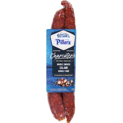 Piller’s Charcuterie salami double fumé traité à sec 175 g, 5,14 $/100g