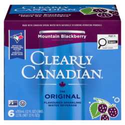 Clearly Canadian Sparkling Water Beverage Mountain Blackberry 6x355.0 ml, $0.42/100ml