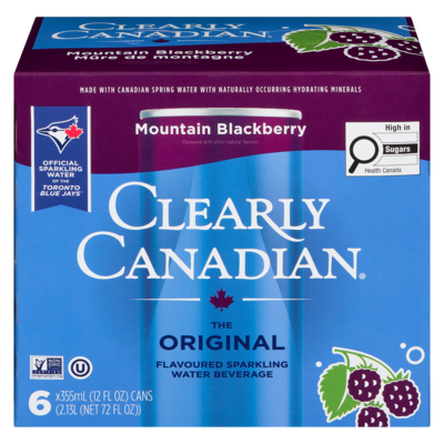 Clearly Canadian Sparkling Water Beverage Mountain Blackberry 6x355.0 ml, $0.42/100ml