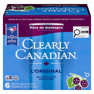 Clearly Canadian Boisson d'eau pétillante mûre de montagne 6x355.0 ml, 0,42 $/100ml