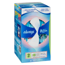 Always Infinity Feminine Pads for Women, Flexfoam Pads, Size 2