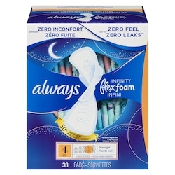 Infinity Flexfoam Pads, Overnight Size 4 Unscented, 38-Count