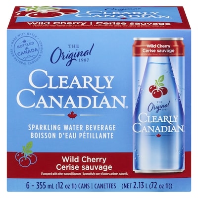 Clearly Canadian Sparkling Water Beverage Wild Cherry 6x355.0 ml, $0.42/100ml