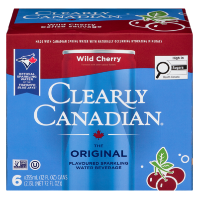 Clearly Canadian Sparkling Water Beverage Wild Cherry 6x355.0 ml, $0.42/100ml
