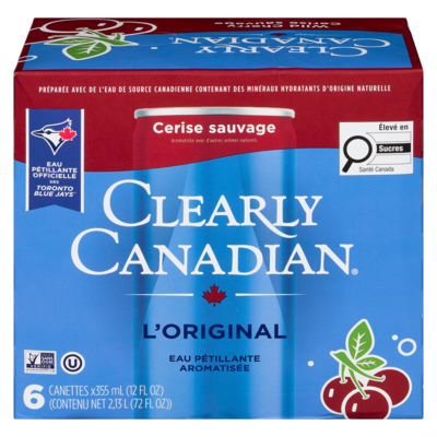 Clearly Canadian Boisson d'eau pétillante cerise sauvage 6x355.0 ml, 0,42 $/100ml