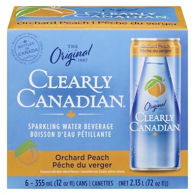 Clearly Canadian Sparkling Water Beverage Orchard Peach 6x355.0 ml, $0.42/100ml
