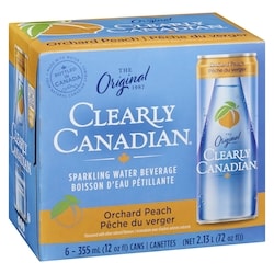 Clearly Canadian Sparkling Water Beverage Orchard Peach - 6x355.0