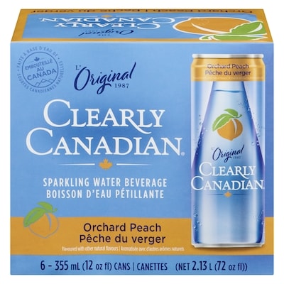 Clearly Canadian Boisson d'eau pétillante pêche du verger 6x355.0 ml, 0,42 $/100ml