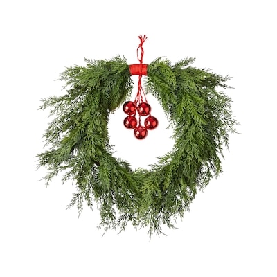 Life at Home Couronne de pin avec ornements rouges 1 ea, 39,00 $/1ch