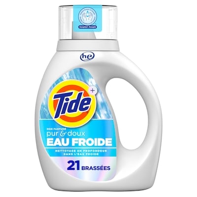 Tide Détergent à lessive liquide Ultra Eau froide, parfum Original, détergent à lessive liquide formulé pour l’eau froide, 887 mL, 21 brassées 887 ml, 0,79 $/100ml
