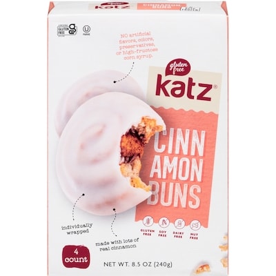 Katz Gluten Free Cinnamon Buns 241 g, $5.18/100g
