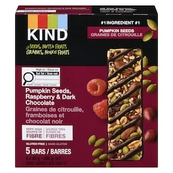 Kind Barres aux noix graines de citrouille, framboises et chocolat noir 5x200.0 g, 0,80 $/100g