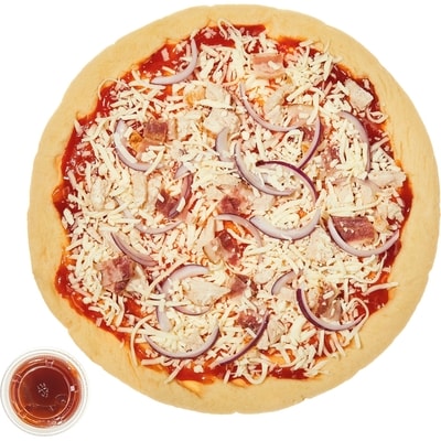 null BBQ Chicken Pizza (Available after 11am) 730 g, $1.37/100g