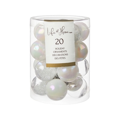 Life at Home Shiny and Filled Holiday Ornaments 20 Pack - Iridescent 1 ea, $5.00/1ea