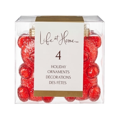 Life at Home Lot de 4 décorations des fêtes en oursons gélifiés sucrés – rouge 4 ea, 1,75 $/1ch