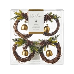 Life at Home Mini Wreath Ornaments 4 Pack 4 ea, $3.50/1ea