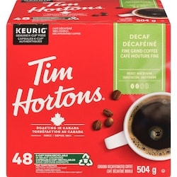 Tim Hortons Decaf Ground Decaffeinated Coffee Fine Grind Coffee 48 ea, $0.87/1ea