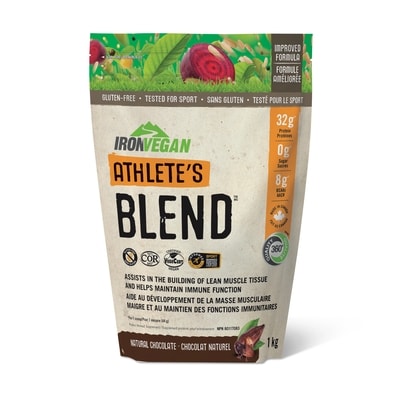 Iron Vegan Athlete's Blend Protein Powder Chocolate Flavour 1 kg, $6.93/100g