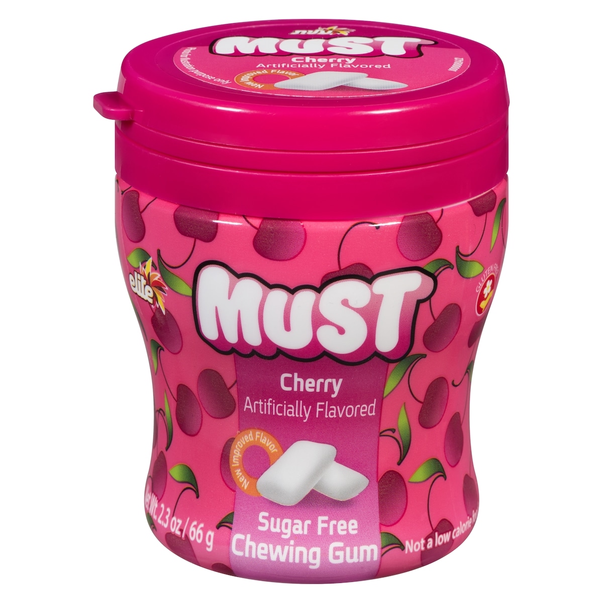 Elite Gomme à mâcher sans sucre cerise 66 g, 9,83 $/100g