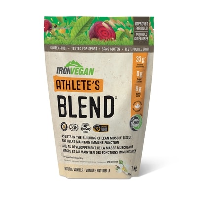 Iron Vegan Athlete's Blend Protein Powder Vanilla Flavour 1 kg, $6.93/100g