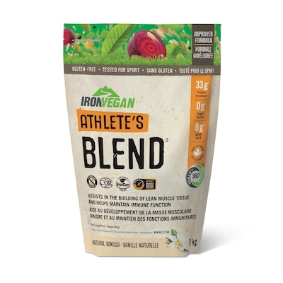 Iron Vegan Poudre de protéine Athlete's Blend, Vanille 1 kg, 7,40 $/100g