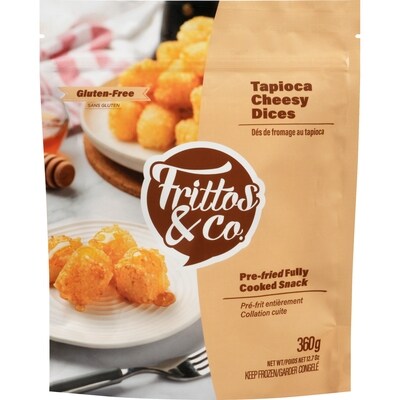 FRITTOS & CO Pré-frit entièrement collation cuite dés de fromage au tapioca 1 ea, 10,00 $/1ch