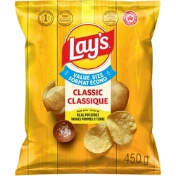 Lay’s Croustilles Classique 450 g, 1,55 $/100g