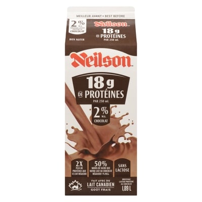 Neilson Beverage laitier protéiné au chocolat 2% m.g. 1.89 l, 0,44 $/100ml
