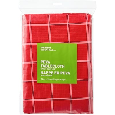 Everyday Essentials Water Resistant Tablecloth 60 in x 84 in - Check 1 ea, $8.00/1ea
