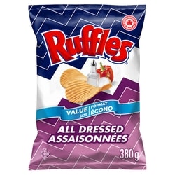Ruffles All Dressed flavoured Potato Chips Value Size 380 g, $1.84/100g