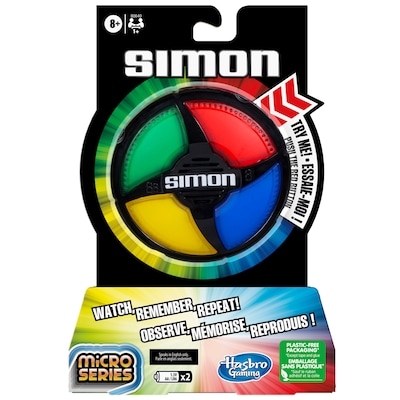 Jeu Hasbro Series Micro Series, jeu électronique, jeu Simon classique en format compact, jeu de groupe, enfants dès 8 ans 1 ea, 19,99 $/1ch