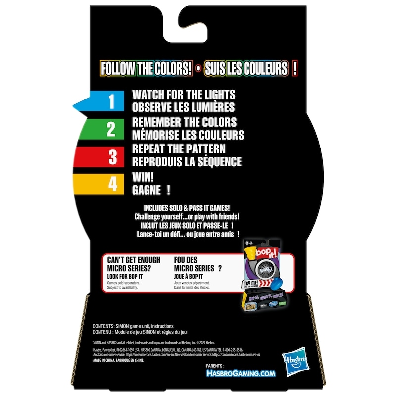 Simon Micro Series Electronic Game, Classic Simon Gameplay in a Compact Size, Fun Party Game for Kids Ages 8+