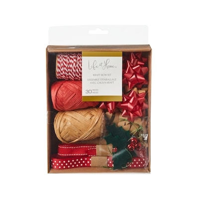 Life at Home Kraft Bow Kit 30 Piece Set - Red 1 ea, $9.00/1ea
