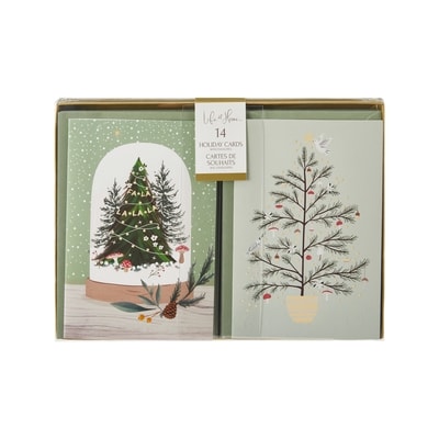 Life at Home Ensemble de 14 cartes de souhaits assorties – globe de neige 14 ea, 0,64 $/1ch